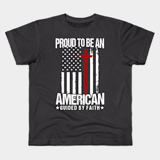 Proud To Be American Jesus American Flag Patriot Christian Kids T-Shirt